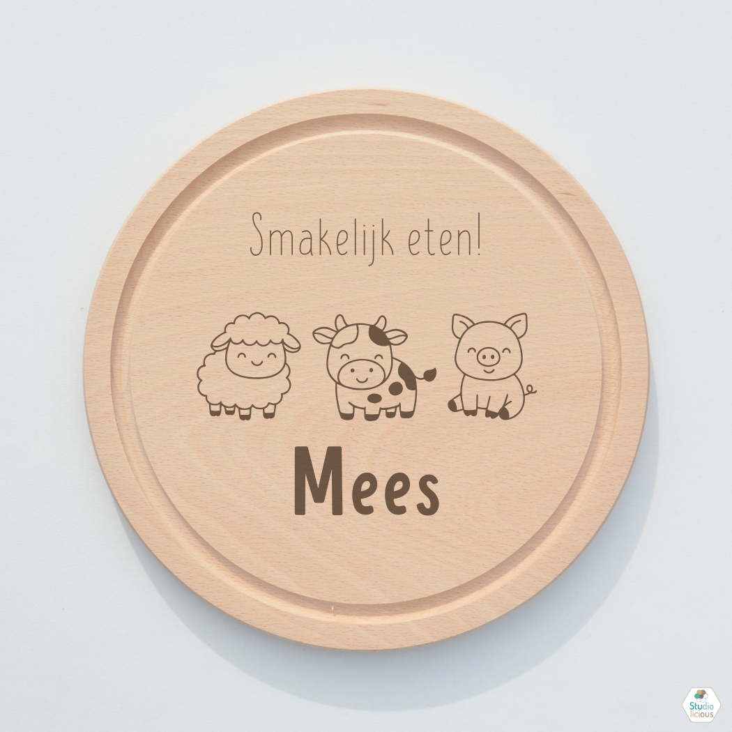 Ontbijtbord boerderij dieren