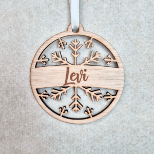 Gepersonaliseerde houten kersthanger