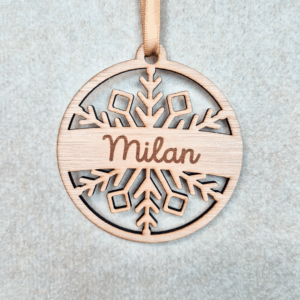 Gepersonaliseerde houten kersthanger