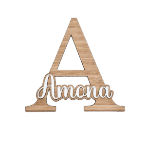Naambord | Bamboe Letter met 3D sierletters