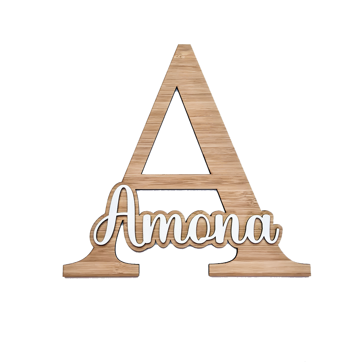 Naambord | Bamboe Letter met 3D sierletters