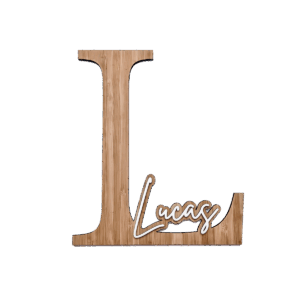 Naambord | Bamboe Letter met 3D letters Handtekening