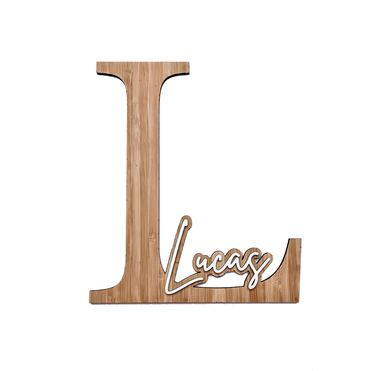 Naambord | Bamboe Letter met 3D letters Handtekening