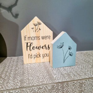 Houten huisjes decoratie moederdag