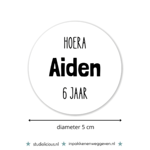 Traktatie naamsticker | Cool geschreven (5 stuks)