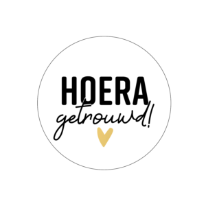 Sticker Hoera Getrouwd